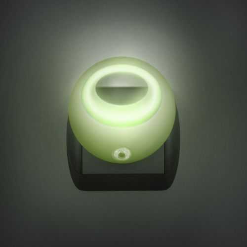 Lampa de veghe cu LED si senzor de lumina verde diametru 8 cm 1 LED 1W PHENOM 20275GR