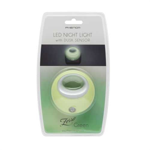 Lampa de veghe cu LED si senzor de lumina verde diametru 8 cm 1 LED 1W PHENOM 20275GR