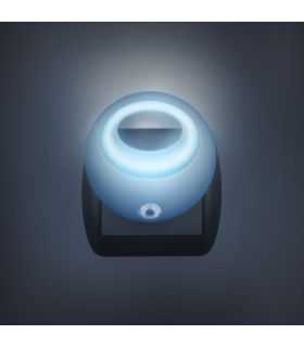 Lampa de veghe cu LED si senzor de lumina albastra 1 LED 1W diametru 8 cm PHENOM 20275BL