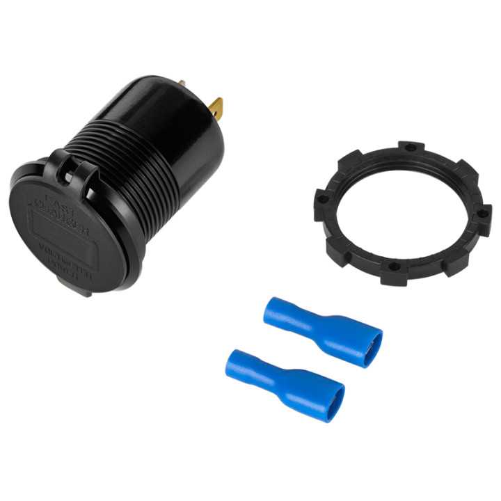 Mufa montaj incarcare auto 12-24V - USB + USB type C PD QC 3.0 63W cu display PY-CHR0007