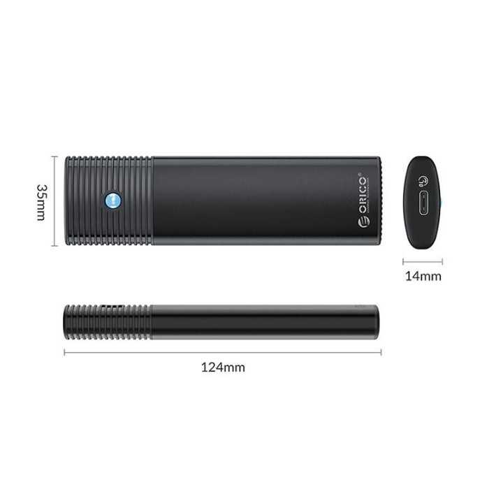 Rack SSD USB3.2 GEN1 NVMe M.2 Orico PWM2-G2A-BK negru cablu 15cm USB3.2 GEN1 10Gbps USB Type C - USB-A