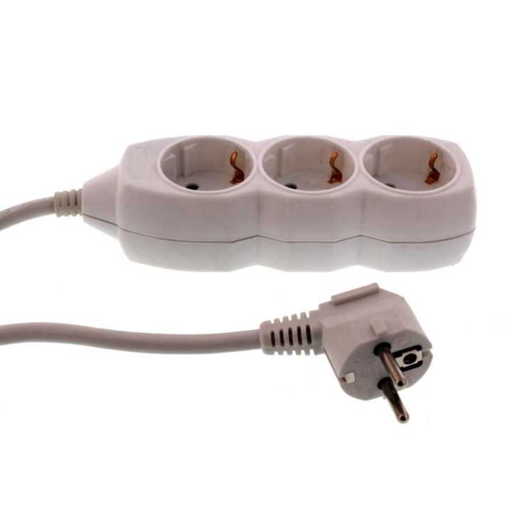 Prelungitor electric 3 prize 1.5m 3xG1.5mmp 3500W 16A alb Well