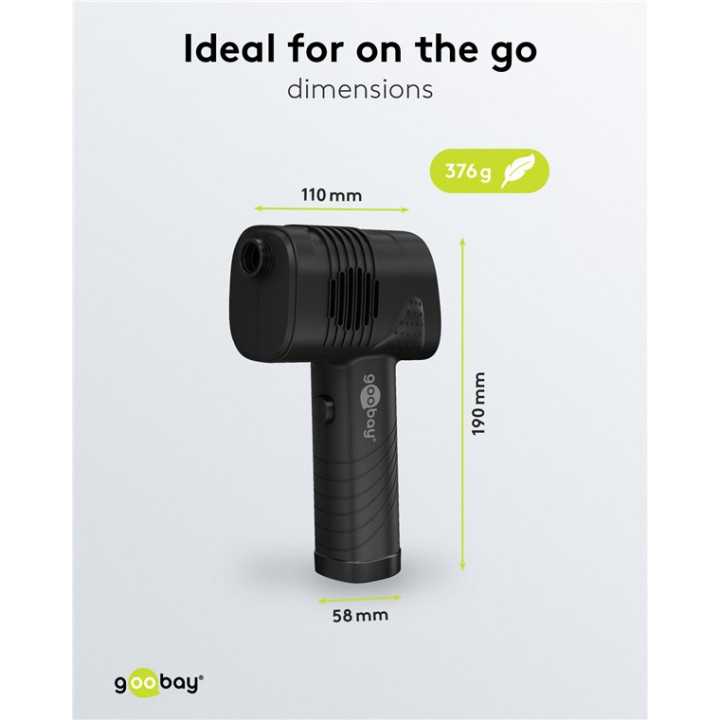 Suflanta de aer mobila 35000rpm pentru curatare fara contact a accesoriilor PC etc.Goobay 61667