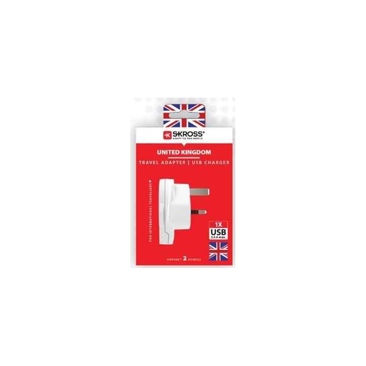 Adaptor priza universal Skross 1.500267 World (Europa Australia China Marea Britanie SUA Japonia Italia Brazilia) la UK cu USB