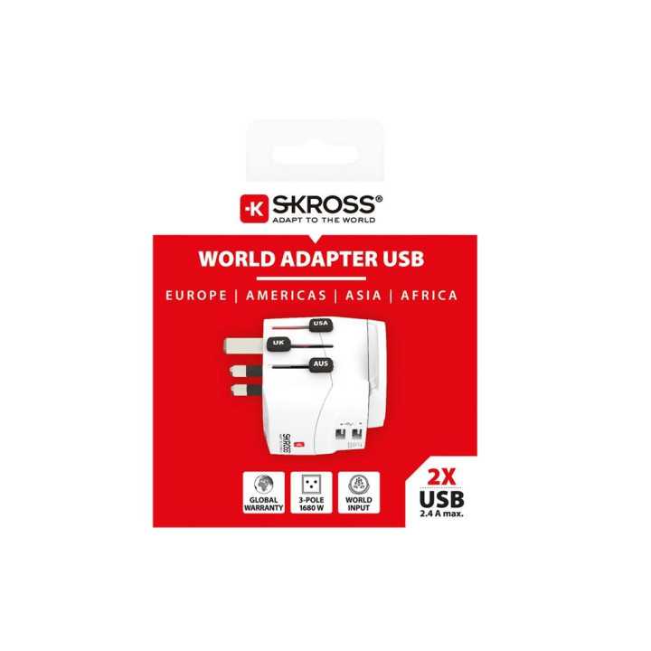Adaptor priza universal Skross Pro Light USB World 1.302470