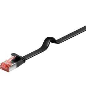 Cablu plat CAT6 FTP 250MHz 0.5m cupru negru RJ45-RJ45 Goobay 94230