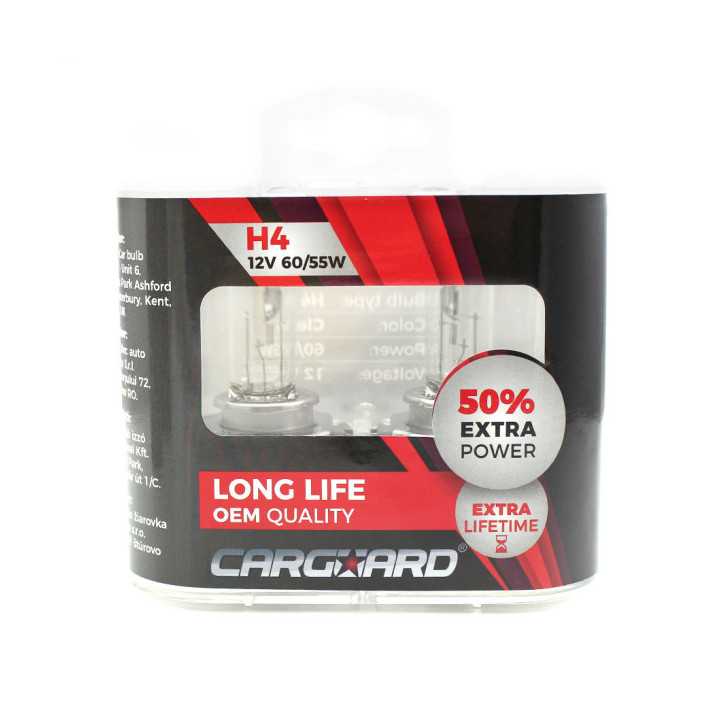 Bec Halogen H4 55W +50% intensitate 12V Carguard