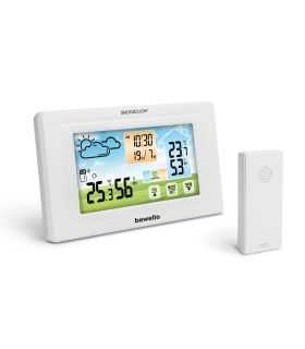 Termometru digital si ceas cu alarma exterior / interior alimentare USB sau 2x AAA alb BEWELLO BW2070