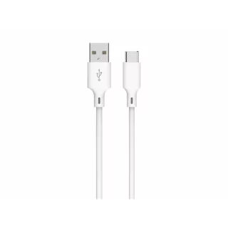 Cablu USB 2.0 A tata - USB type C 1m 3A alb Well CABLE-USB/USBC-1WE06-WL
