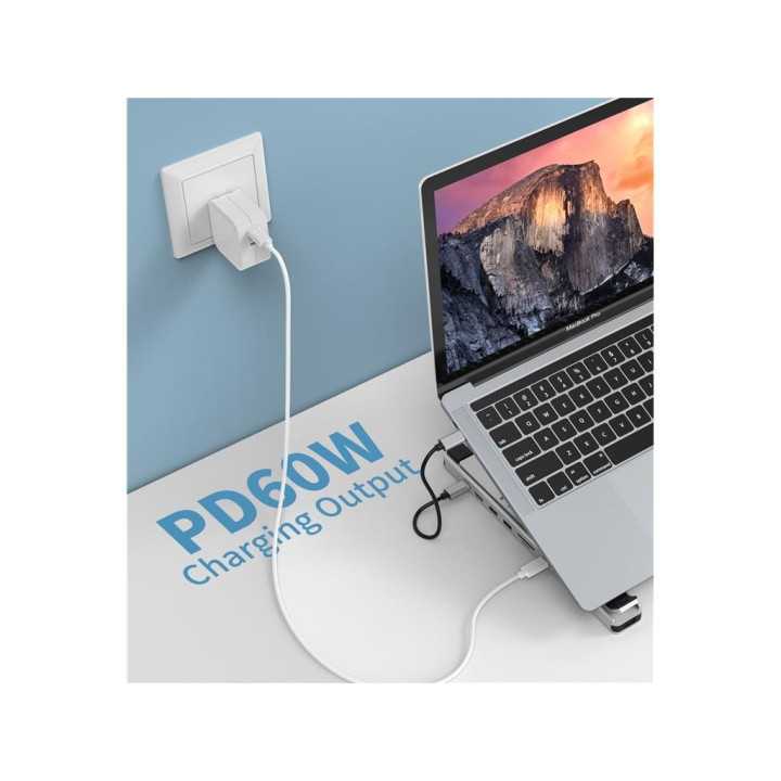 Stand laptop 9in1 si HUB USB type C docking station reglabil aluminiu Choetech HUB-M43-SL-V1