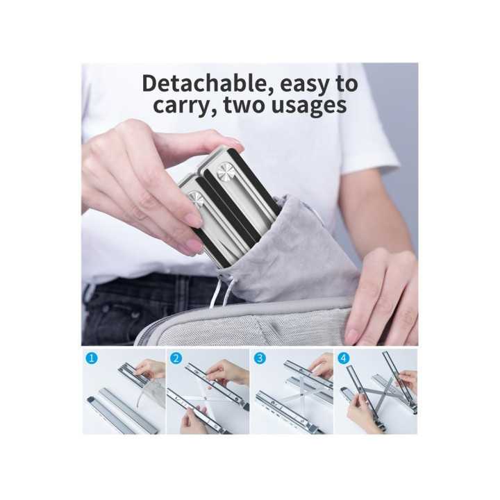 Stand laptop 9in1 si HUB USB type C docking station reglabil aluminiu Choetech HUB-M43-SL-V1