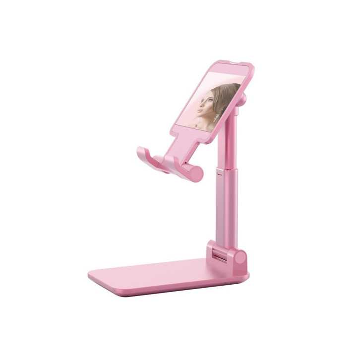 Suport reglabil de birou pentru telefon si tableta Choetech H88-PK-HW roz