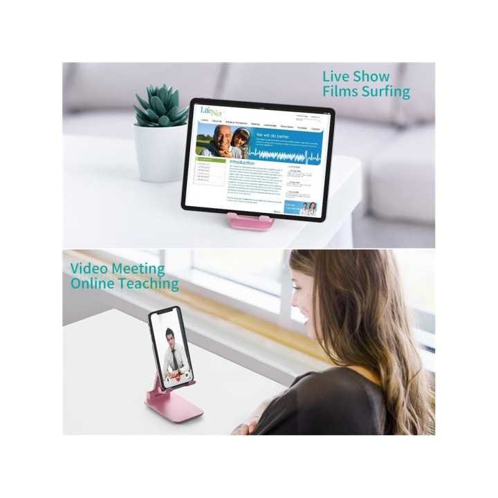 Suport reglabil de birou pentru telefon si tableta Choetech H88-PK-HW roz