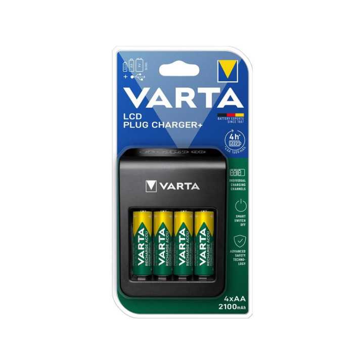 Incarcator Varta 57687 AA/AAA 9V NiMH port USB +4 acumulatori AA 2100 mAh