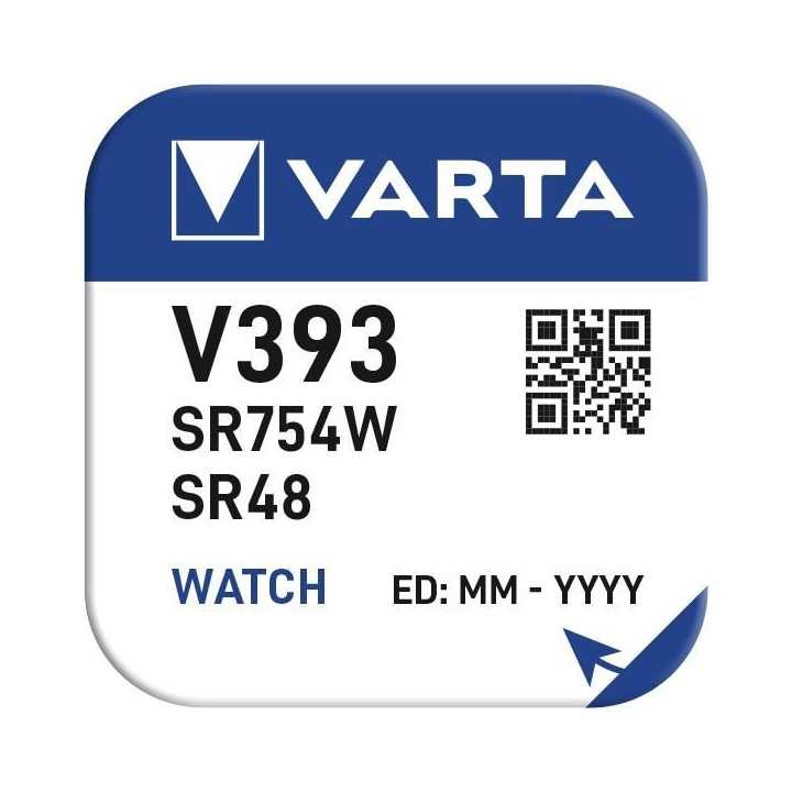 Baterie VARTA V393 Silver Oxide 1.55V SR754W 7.9x5.4mm