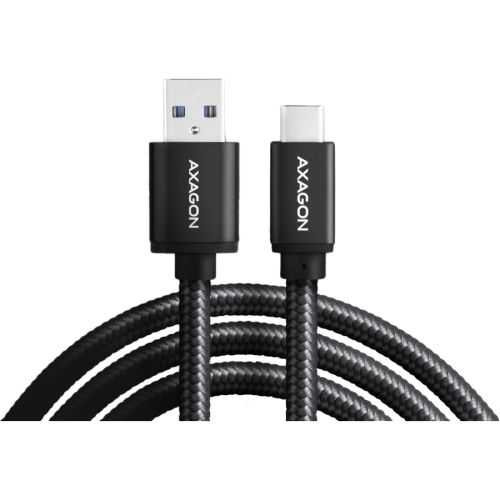 Cablu USB type C - USB-A 2m USB 3.2 Gen1 3A impletit negru Axagon BUCM3-AM20AB