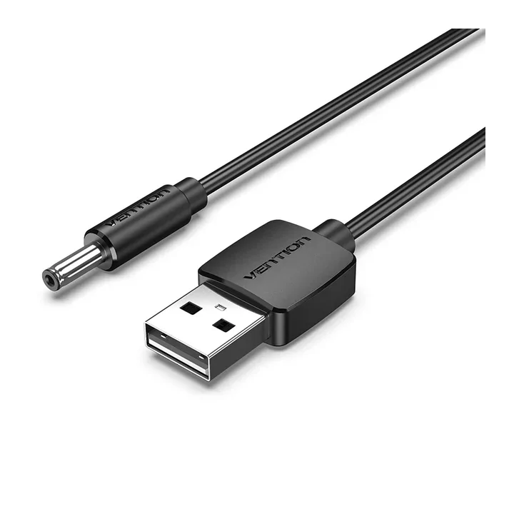 Cablu USB A mufa - DC 3.5x1.35 mm mufa 1.5m cupru negru VENTION CEXBG