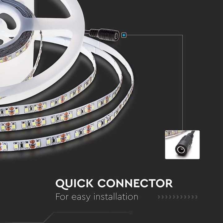 Banda LED SM2835 24V 12W/m 168LED/m 1680lm/m 4000K IP20 5M V-tac SKU-212597