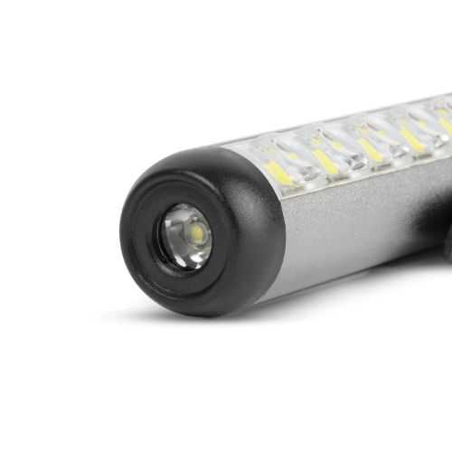 Lanterna LED cu modul lumina de lucru acumulator LI-ion 400mAh XPE + LED SMD 500lm IP55 argintiu Phenom 18580A