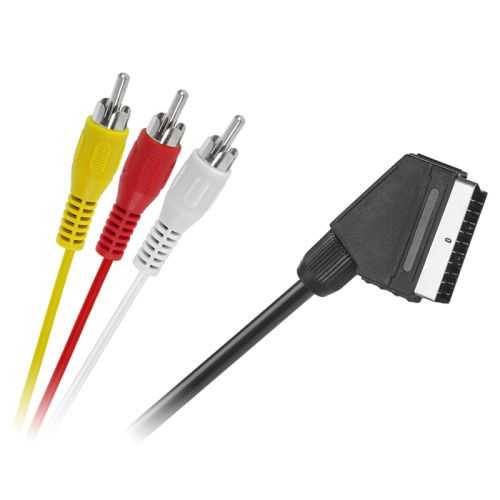 Cablu SCART - 3x RCA audio+video 1.5m Cabletech KPO2716-1.5