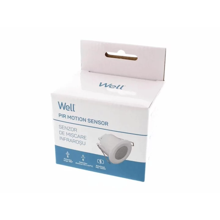 Senzor de miscare infrarosu pe tavan Well SENS-PIR-C02-WL