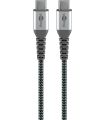 Cablu USB type C - USB type C 2m max. 20V 3A 60W gri/argintiu textil Goobay 49303
