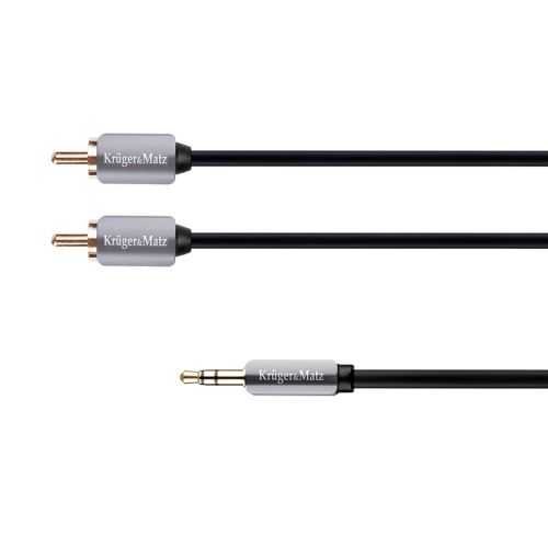 Cablu Jack audio 3.5 mm la 2x RCA 3m STEREO Profesional Kruger&Matz
