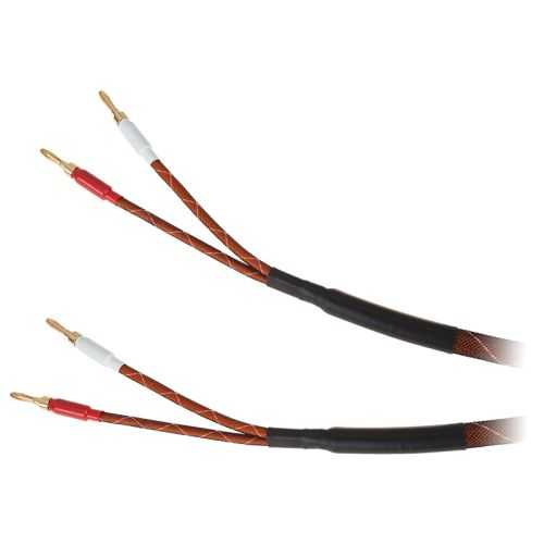 Set cabluri difuzor cu mufe banana 4mm x2 conductor cupru 15AWG 1.6mm2 5m Kruger&Matz KM0335-5M