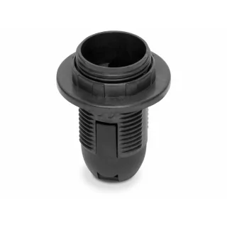 Dulie E14 plastic negru cu inel OE-14K Plastrol