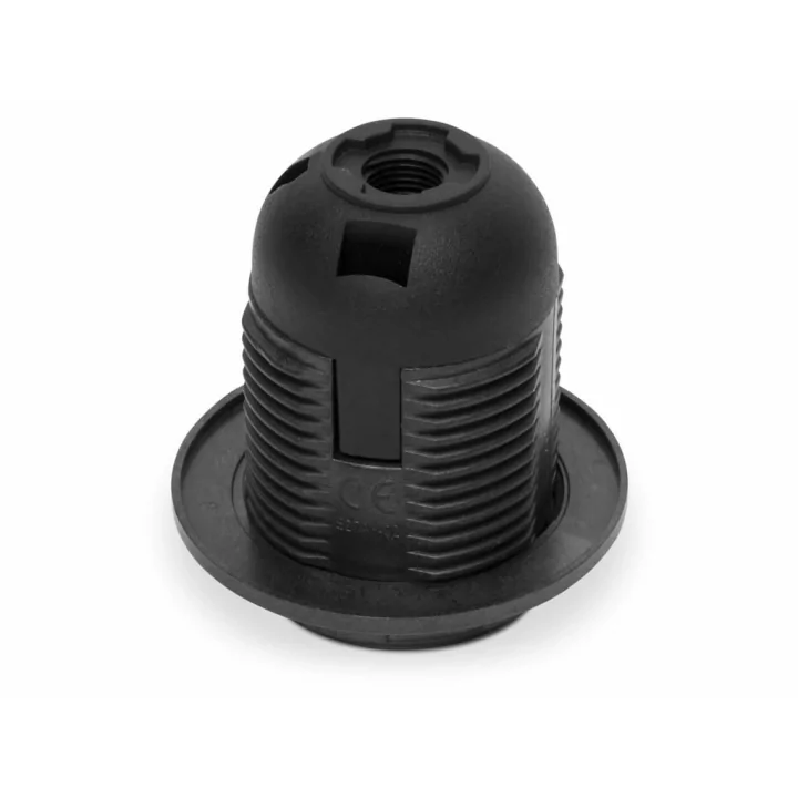 Dulie E27 plastic negru cu inel OE-27K Plastrol