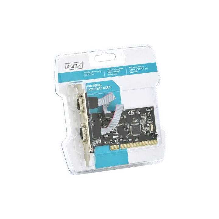 Placa extensie PC interfata PCI - chipset MCS9865 RS232 D-Sub 9pin tata x2 DIGITUS DS-33003