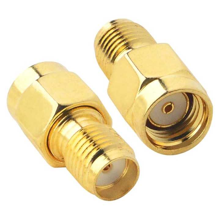 Adaptor convertor antena wifi RF coaxial SMA mama la RP-SMA tata 50ohm de inalta calitate cupru placat cu aur