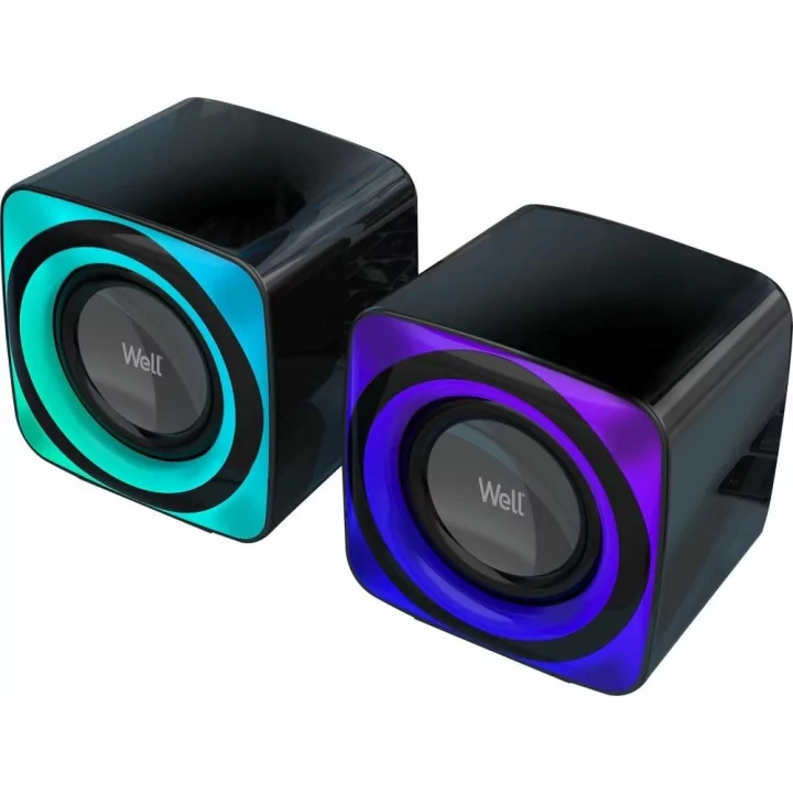 Sistem de boxe Well 2.0 BRW01 USB 18W lumina RGB Bluetooth SPKR-MM2.0-BRW01-WL
