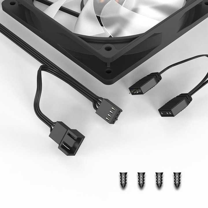 Ventilator ID-Cooling PN-7 120x120x25mm 12V negru aRGB Hydraulic Bearing anti-vibratii 700-1500RPM 4pin PWM si 3pin FAN-PN-7