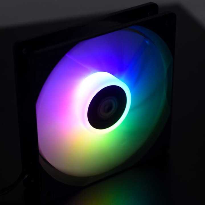 Ventilator ID-Cooling PN-7 120x120x25mm 12V negru aRGB Hydraulic Bearing anti-vibratii 700-1500RPM 4pin PWM si 3pin FAN-PN-7