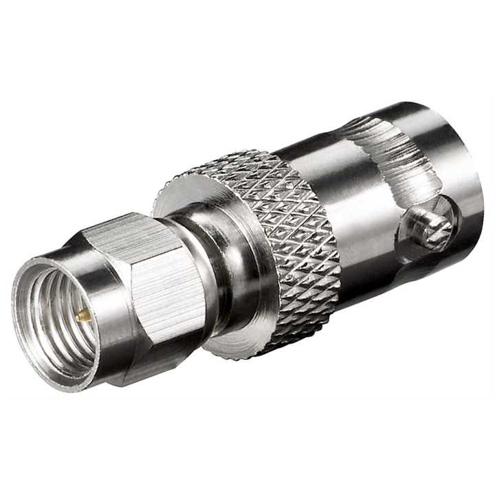 Adaptor SMA tata - BNC mama pini auriti pentru cablu RG 174/U Goobay 11856