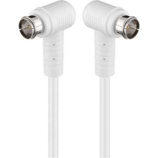 Cablu antena SAT 90 grade 80dB dublu ecranat 1.5m F tata rapida 90 - F tata rapida 90 complet ecranate alb Goobay 67341