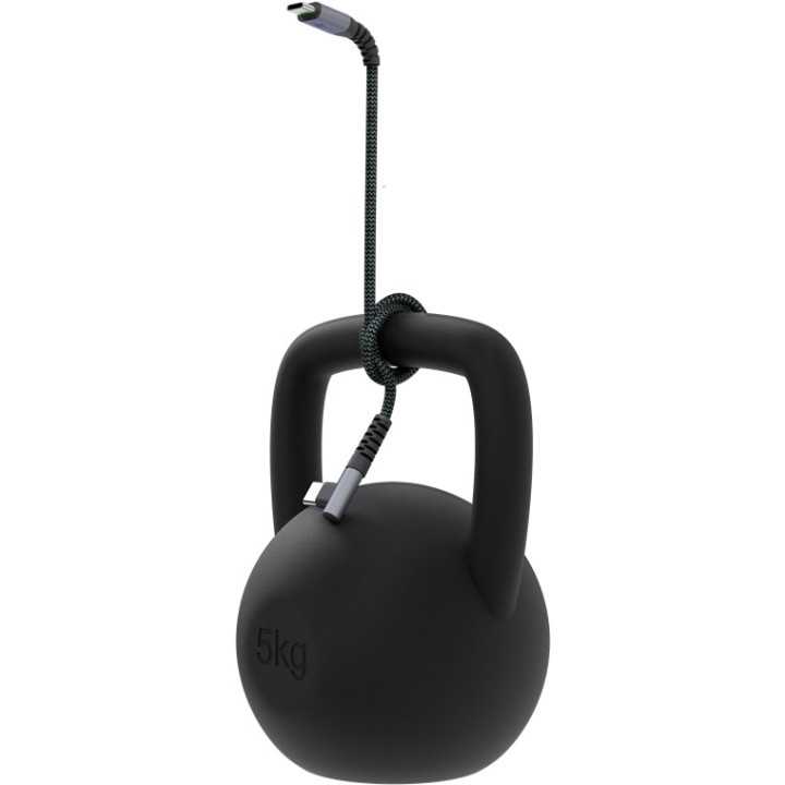 Cablu elegant extra-robust textil USB2.0 type C 90 grade - USB type C 0.5m 60W mufe metalice Goobay 64658