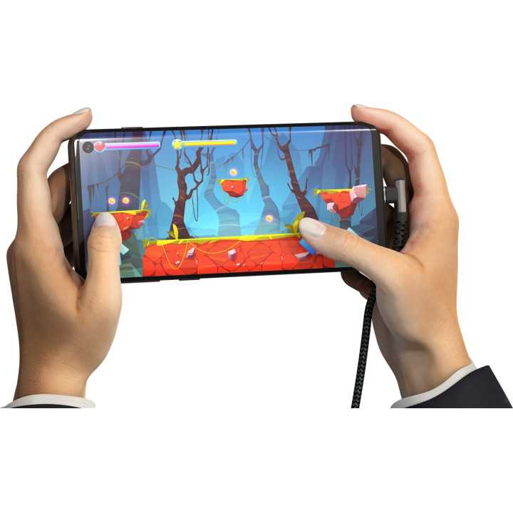 Cablu elegant extra-robust textil USB2.0 type C 90 grade - USB type C 1m 60W mufe metalice Goobay 64659