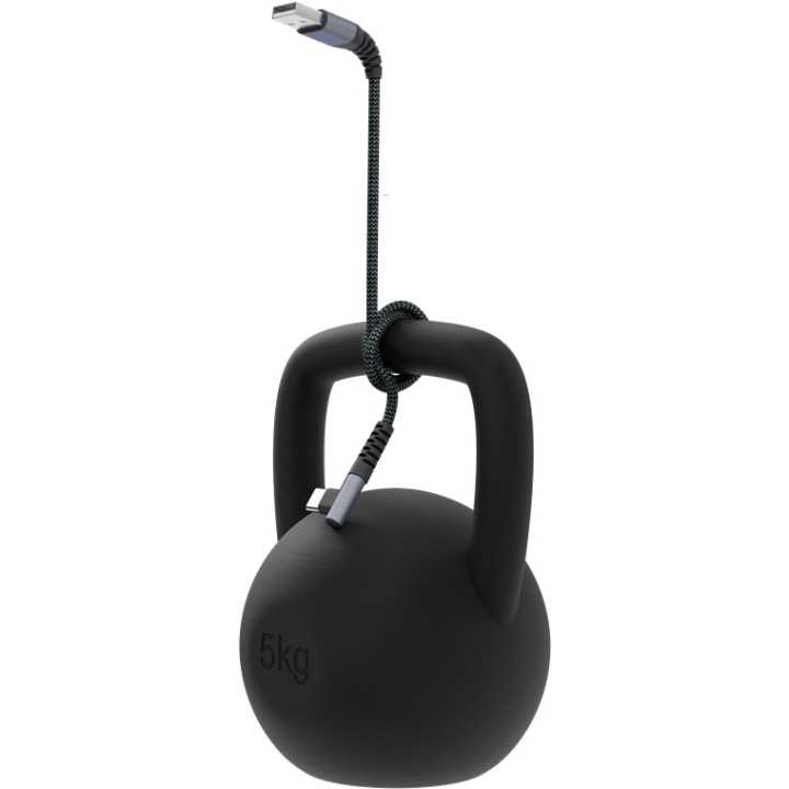 Cablu elegant extra-robust textil USB2.0 type C 90 grade - USB-A 0.5m 60W mufe metalice Goobay 64655