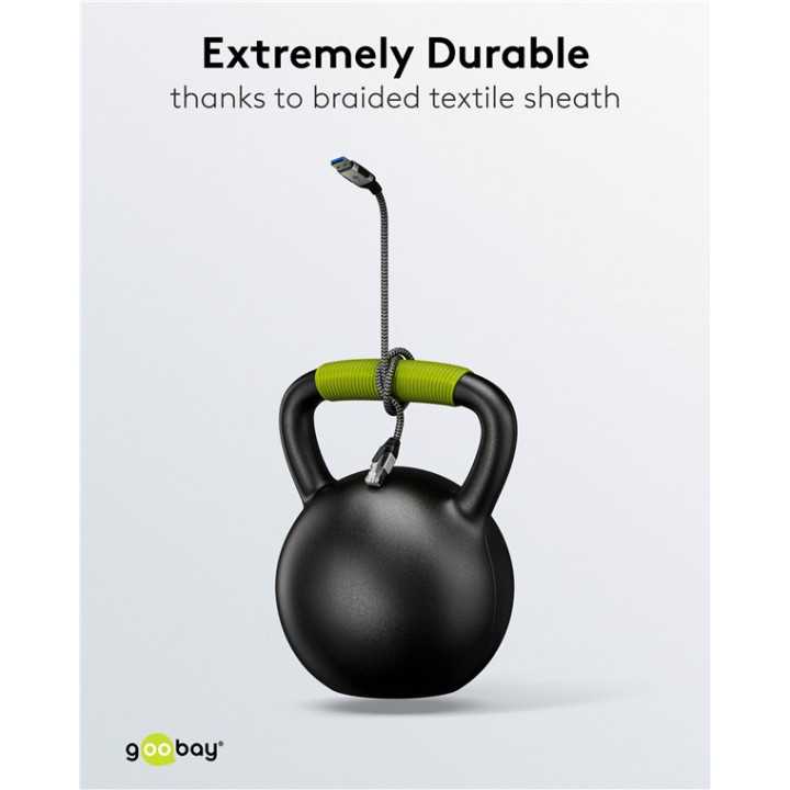 Cablu LAN Ethernet USB-A 3.0 la RJ45 1.5m CAT6 Gbit/s negru Goobay 70497