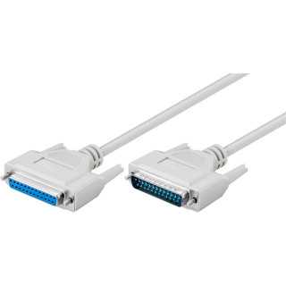 Cablu prelungitor D-SUB/IEEE 1284 25 pini tata/mama 1.8m gri serial 1:1 Goobay 50541