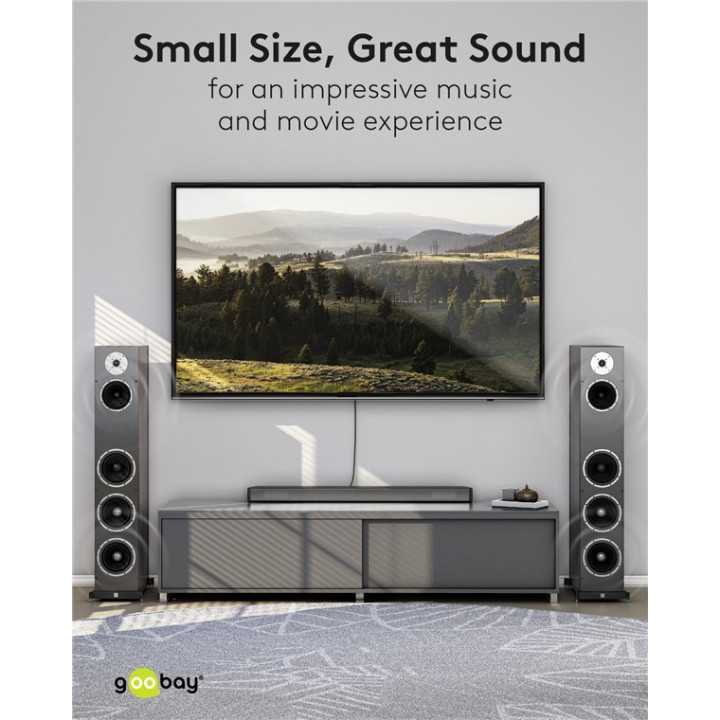 Cablu subwoofer premium flexibil RCA Y 2m RCA tata - 2x RCA tata negru Goobay Plus 65300