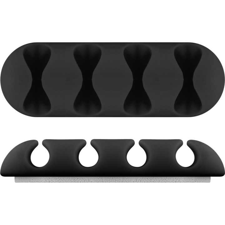 Organizator cabluri 4 sloturi negru set 2buc Goobay 70406