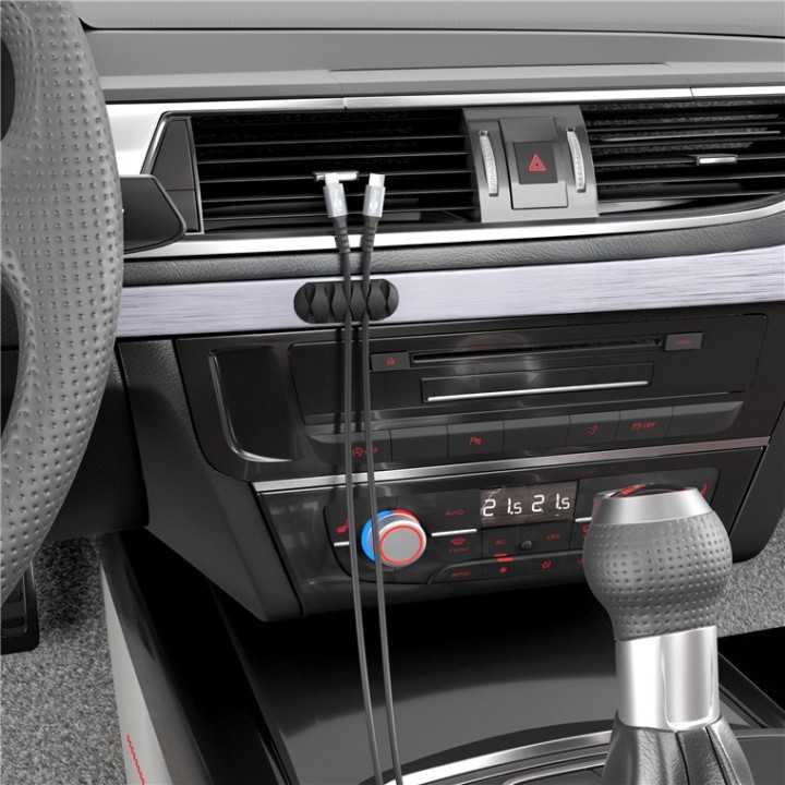 Organizator cabluri 4 sloturi negru set 2buc Goobay 70406