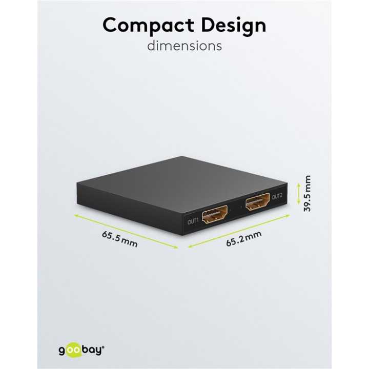 Splitter HDMI V1.4 1 intrare la 2 iesiri 4K30Hz 1080p60Hz Goobay 58480