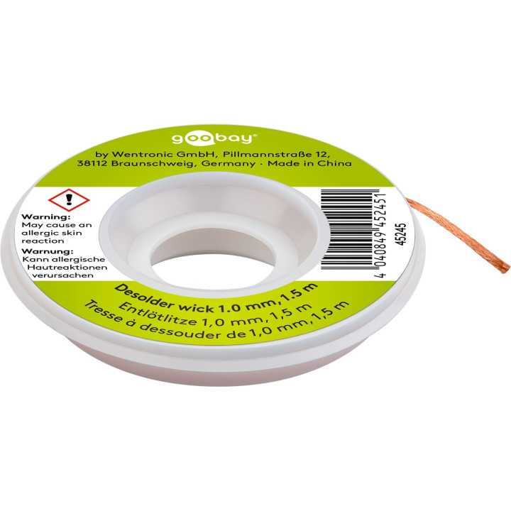 Tresa cupru 1mm 1.5m pentru indepartare reziduri fludor Goobay 45245