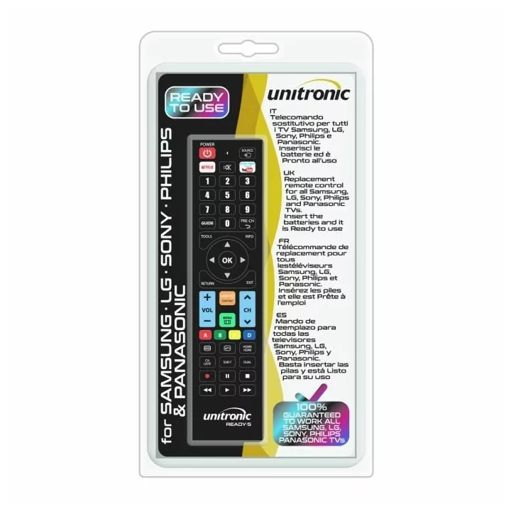Telecomanda 1713 Unitronic universala compatibila pentru branduri multiple Ready 5 Samsung LG Sony Philips Panasonic 1713WUNI202