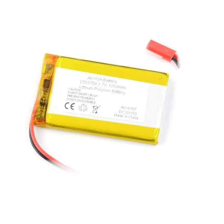 Acumulator Lithium Poliymer 12211 1350mAh 1S 3.7V conector JST-BEC 59x37x5mm AKYGA Battery