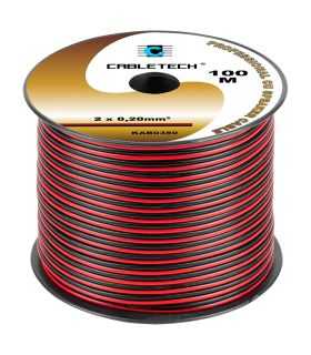 Cablu difuzor cupru 2x0.2mm rosu/negru Cabletech KAB0380